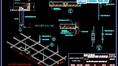 File thiết kế Bản vẽ autocad chi tiết kết cấu trần thạch cao